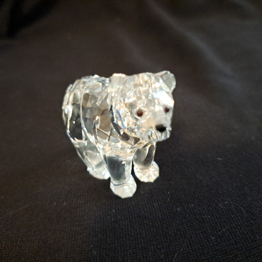 Swarovski Crystal Polar Bear Cub Retired Excellent 2"